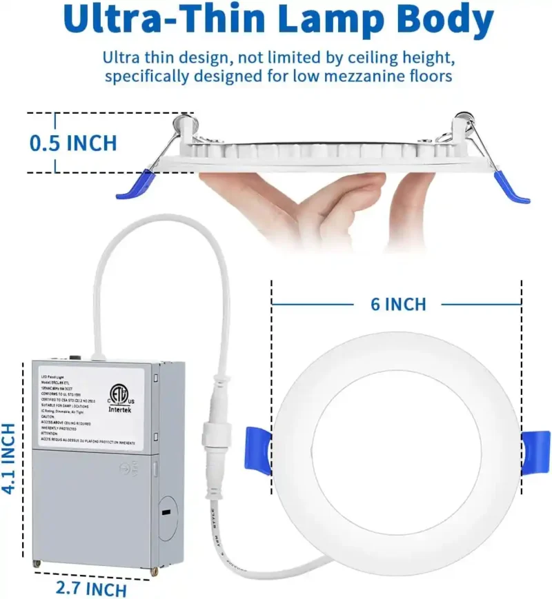 6 inch dimmable slim panel light